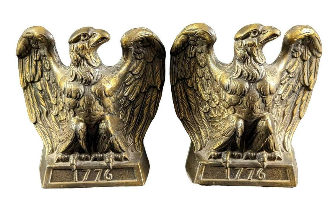 Vintage Eagle 1776 Cast Iron Bookends Americana (1 of 8)