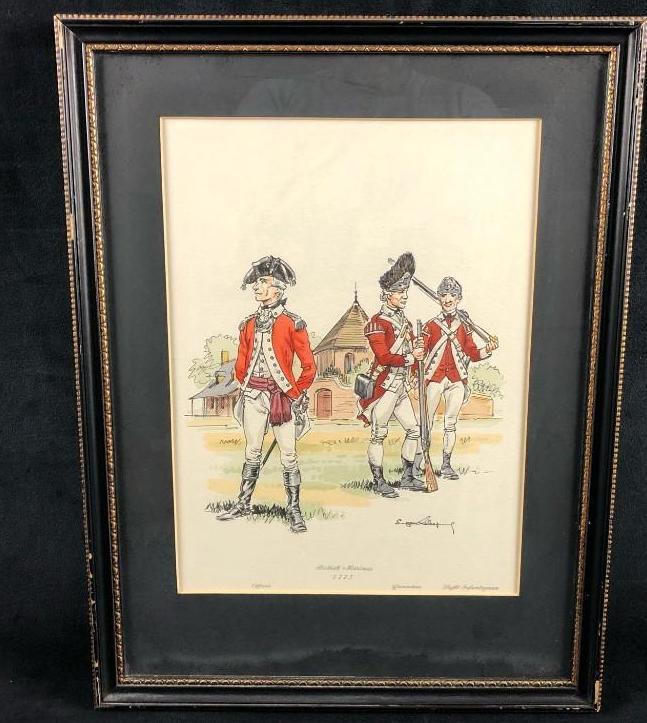 Eugene Leliepvre British Marines Signed Lithograph (1 of 7)