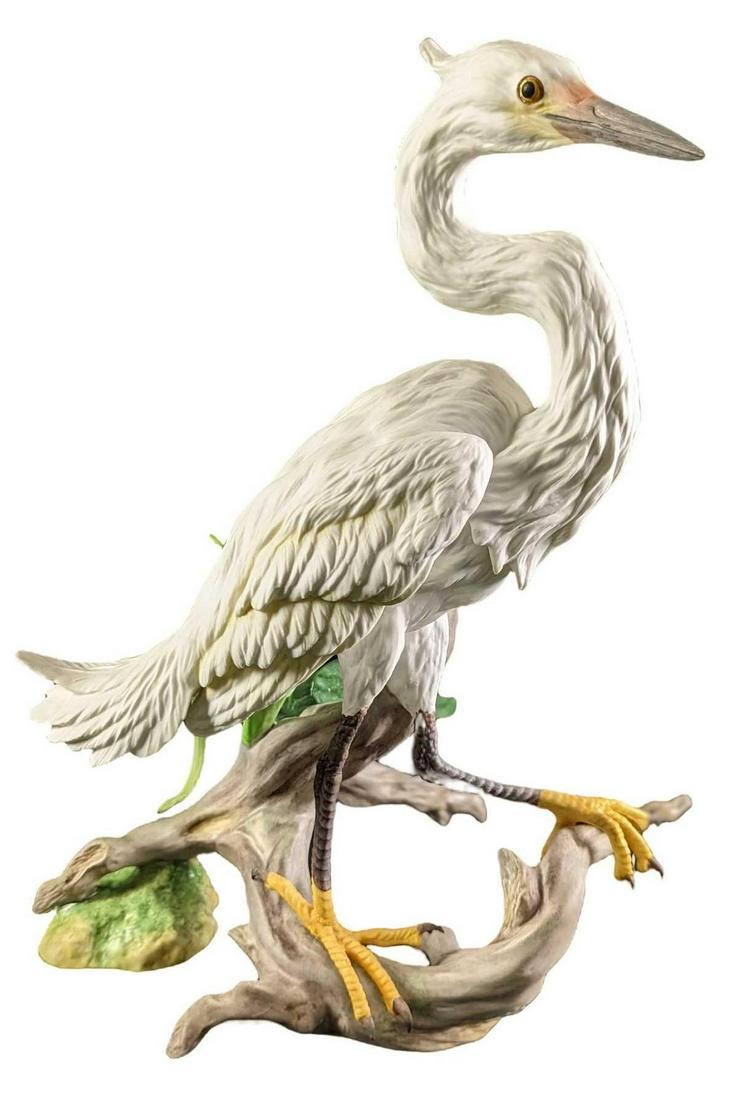 LE Snowy Egret Boehm Porcelain Bird Figurine (1 of 12)