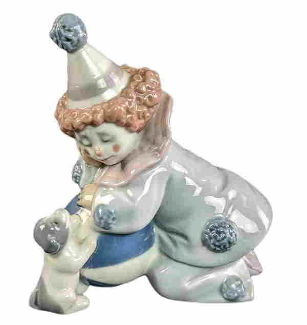 lladro pierrot with puppy