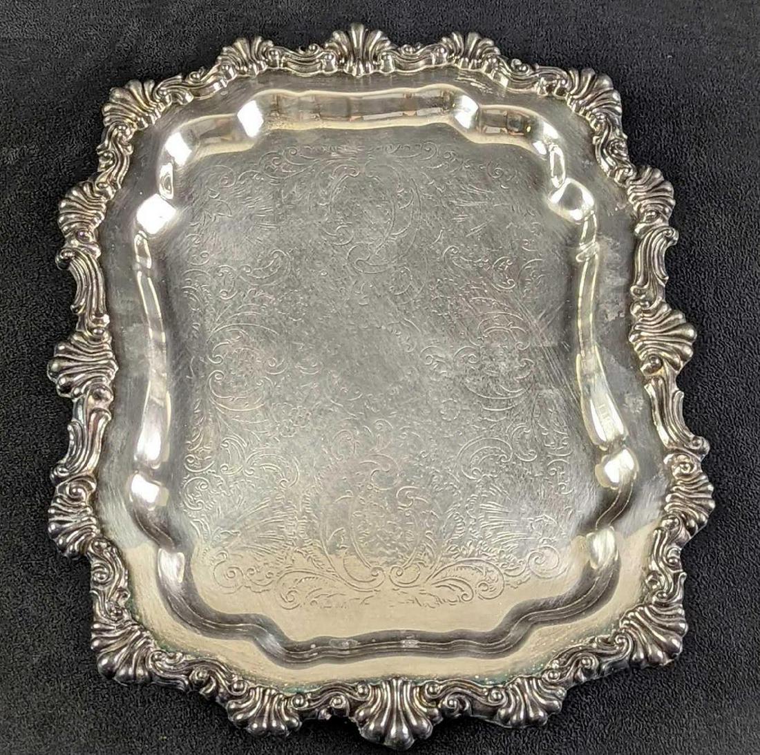 Vintage F.B.Rogers Silver Co. Footed Tray (1 of 10)