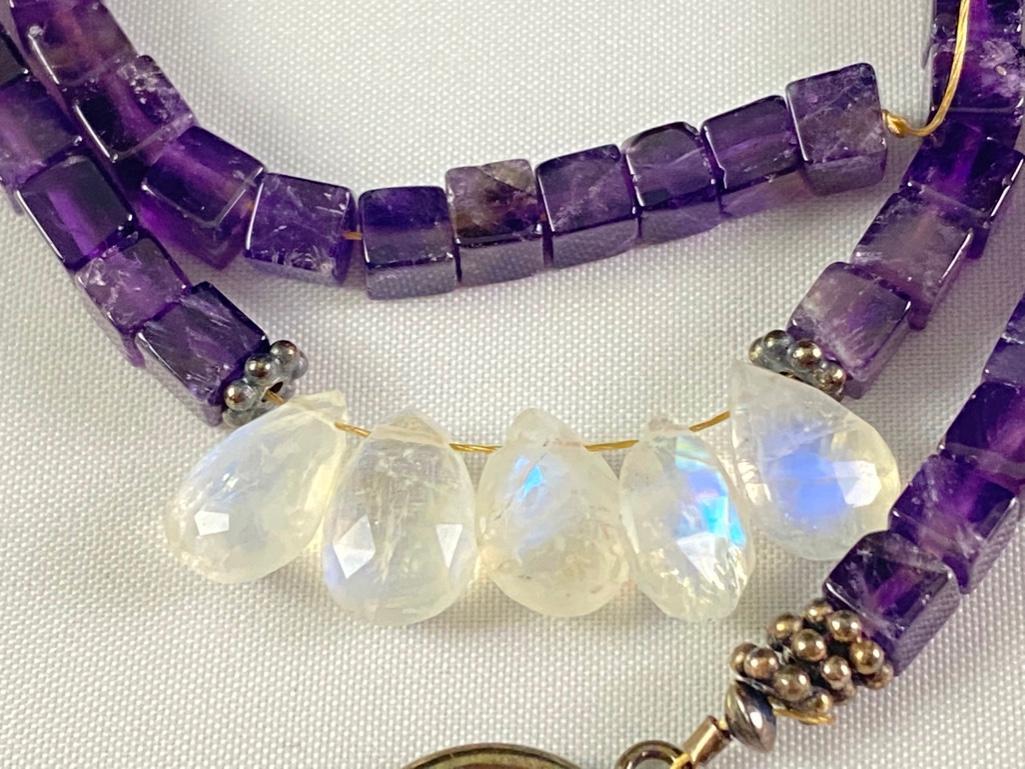 Amethyst & Moostone Unfinished Necklace (1 of 5)
