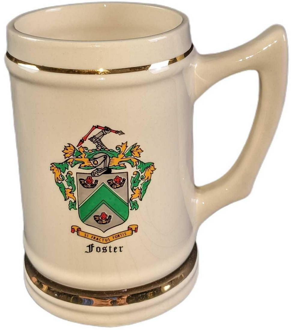 Foster Family Crest Vintage Ceramic Beer Mug (1 of 6)