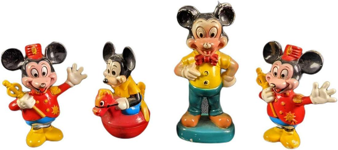 Four Vintage Disney Mickey Mouse Figures Rolypoly (1 of 10)