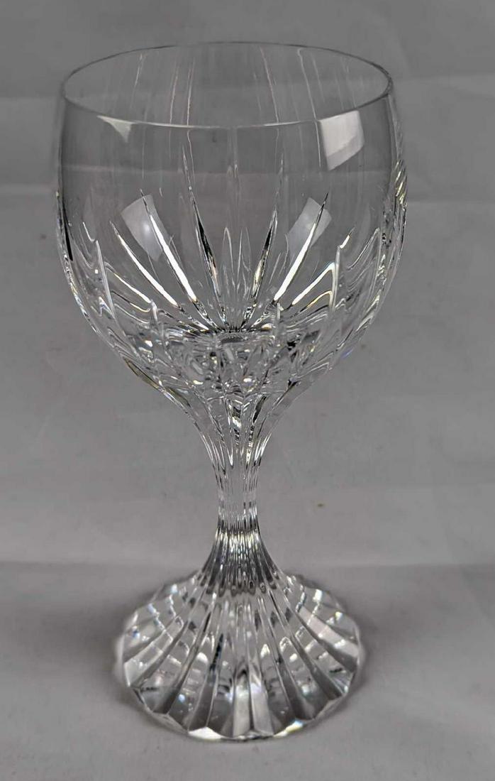 Baccarat Crystal Massena Water Goblet: This, in turn, puts the smoothness of the upper bowl in sharp relief. The intricate detailing gives the Massena glass the appearance of impressive heft, as if it were a modern-day chalice. The polishe