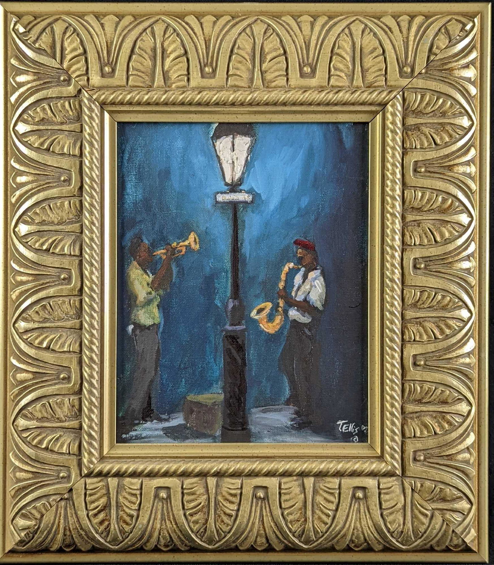 Original Framed Acrylic Ted Ellis Jazz Musicians (1 of 5)