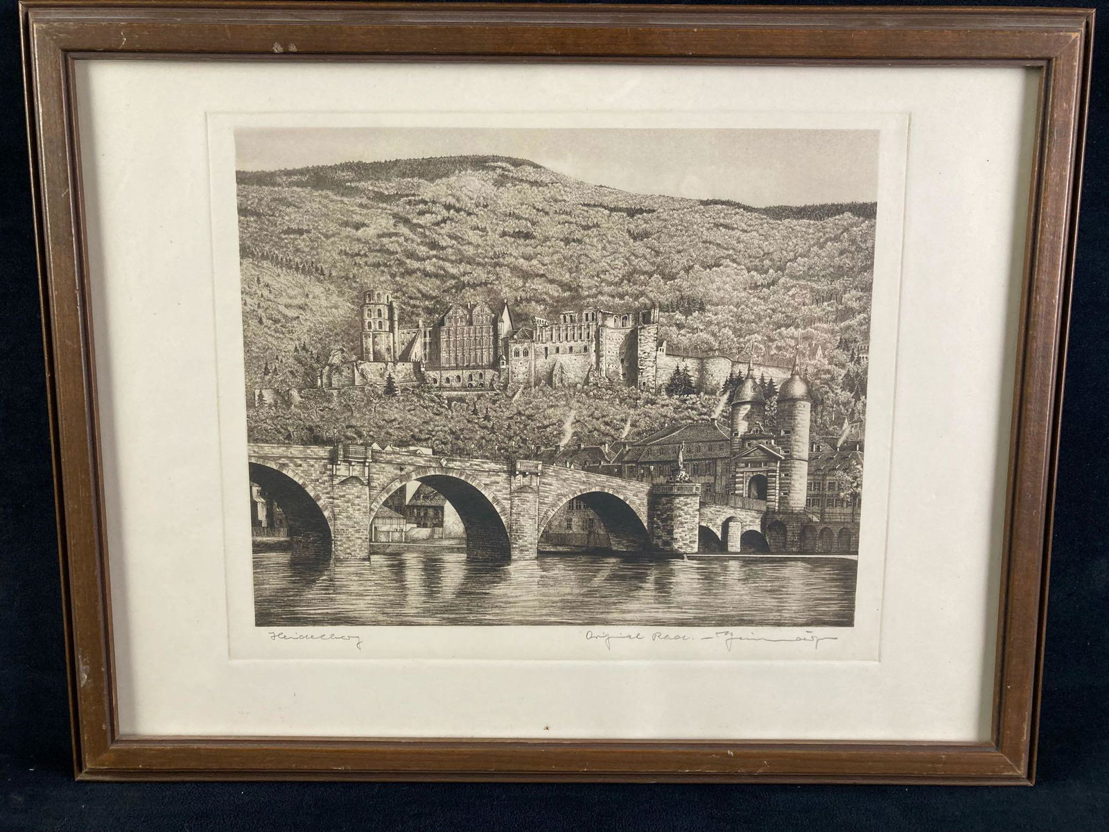 Original Lithograph of Heidelberg, Germany (1 of 5)