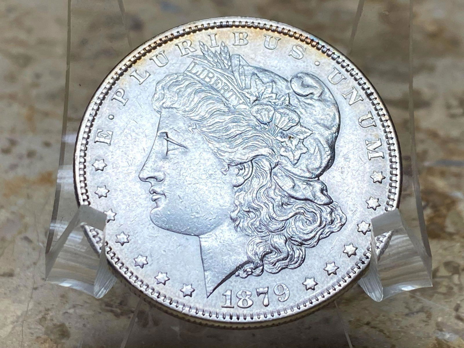 Antique 1879 P VF US Morgan Silver Dollar (1 of 2)