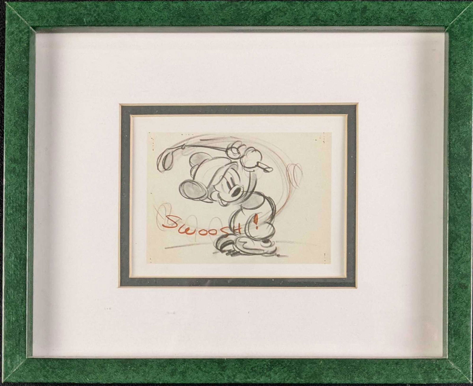 Framed Disney Mickey Mouse Sketch Swoosh Golf Print Framed Disney Mickey Mouse Sketch Swoosh Golf Print