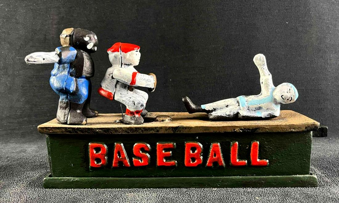Cast Iron Baseball Coin Bank Baseball Piggy Bank (1 of 7)