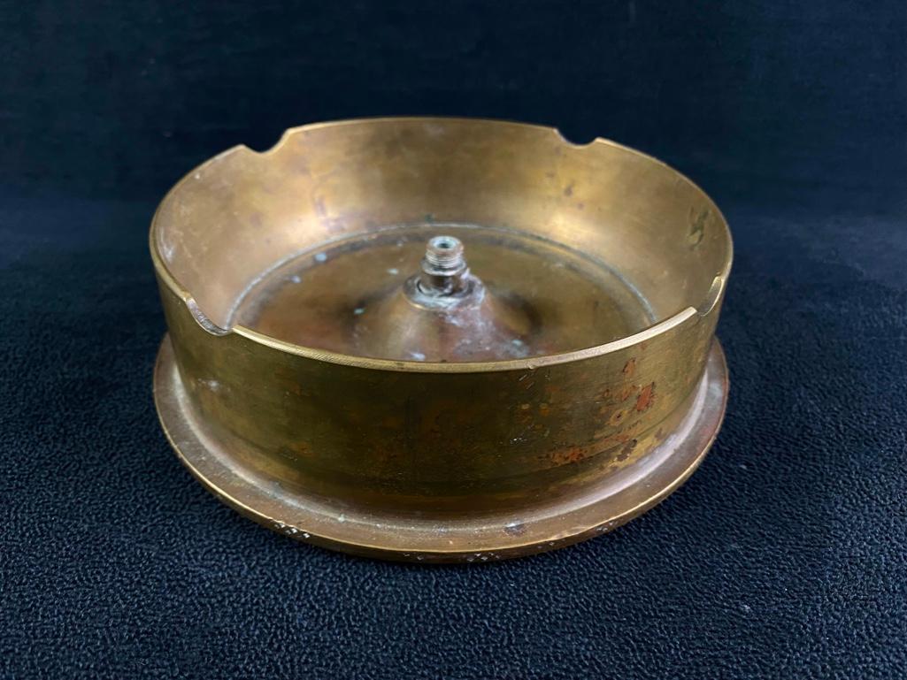 WWII Trench Art Ashtray - 5 in Shell Casing (1 of 7)
