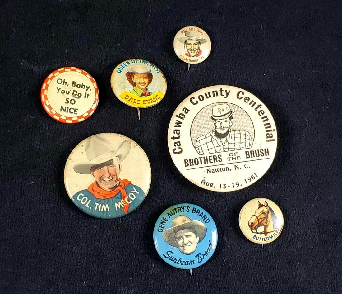 6 Vintage Western Pin Button Lot (1 of 7)