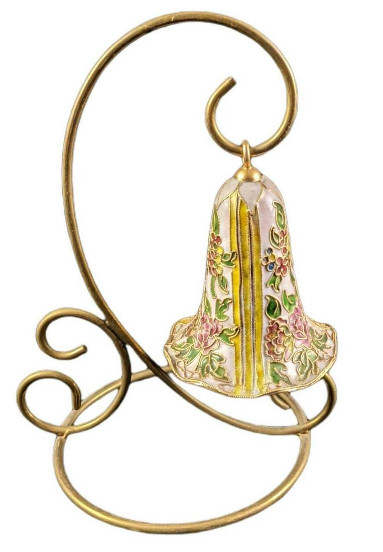 Tulip Shaped Cloisonne Bell Ornament With Stand (1 of 7)