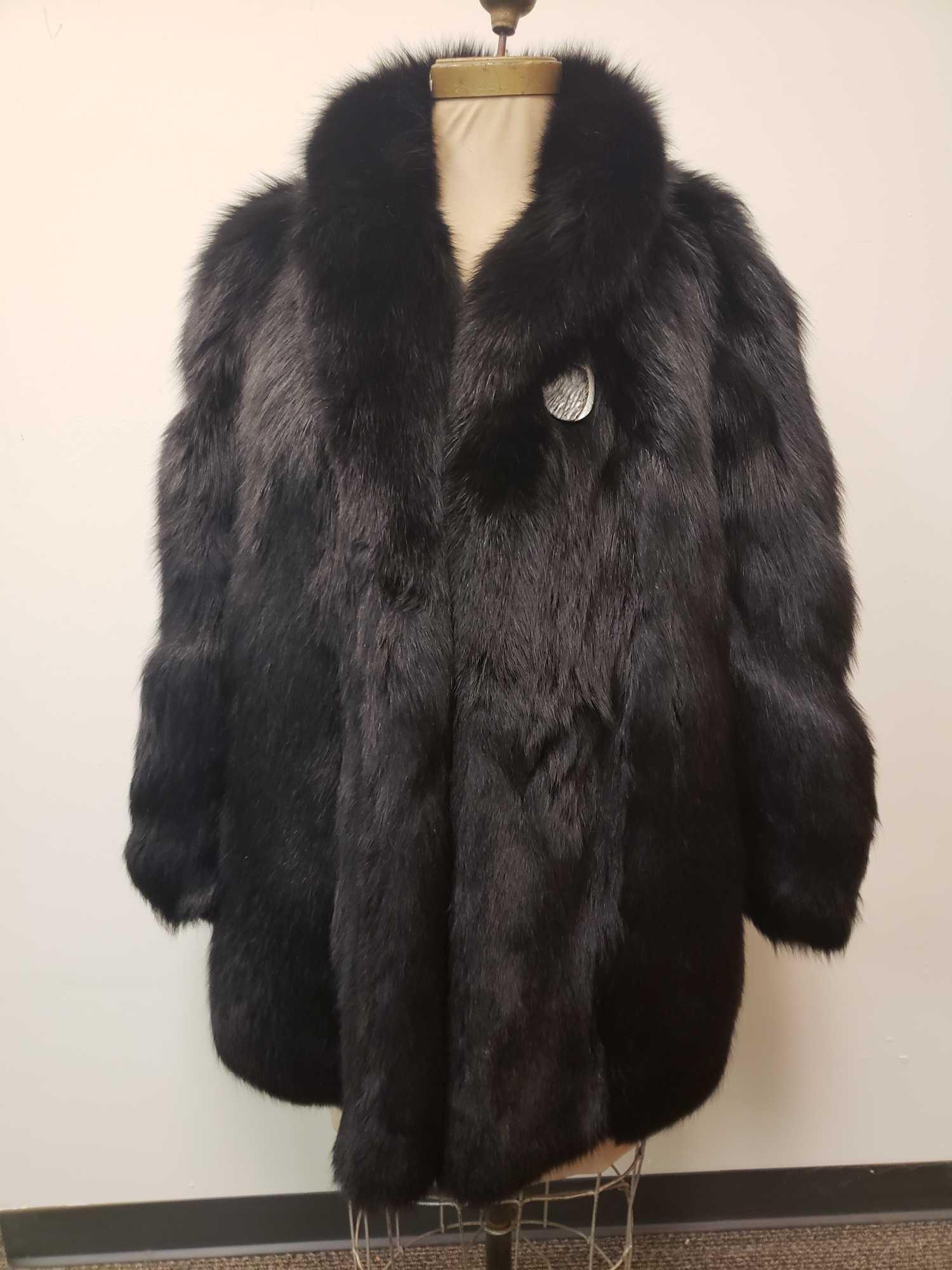 Black Dyed Fox Fur Coat (1 of 5)
