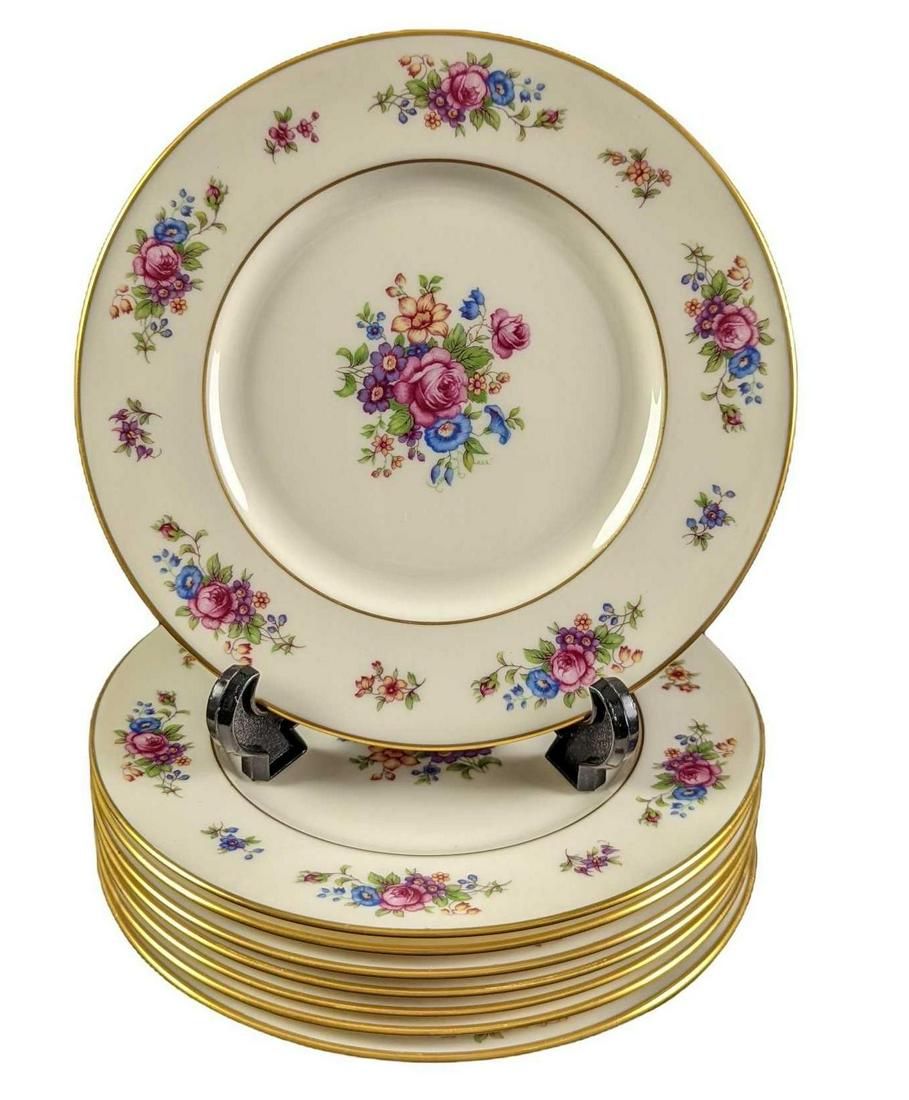 8 Vintage Retired Lenox Rose Salad Plates (1 of 8)