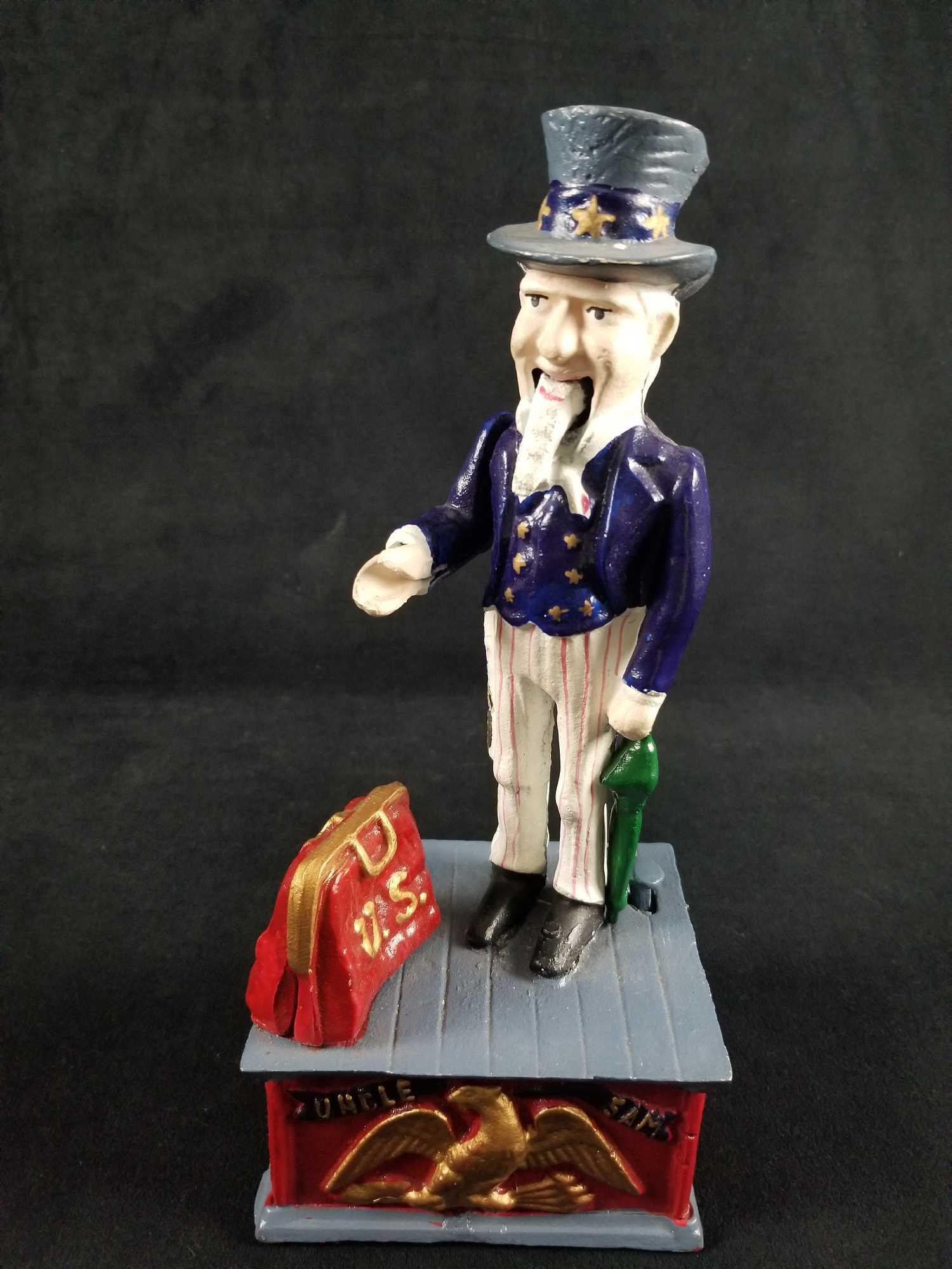 Cast Iron Uncle Sam Mechanical Coin Bank (1 of 9)