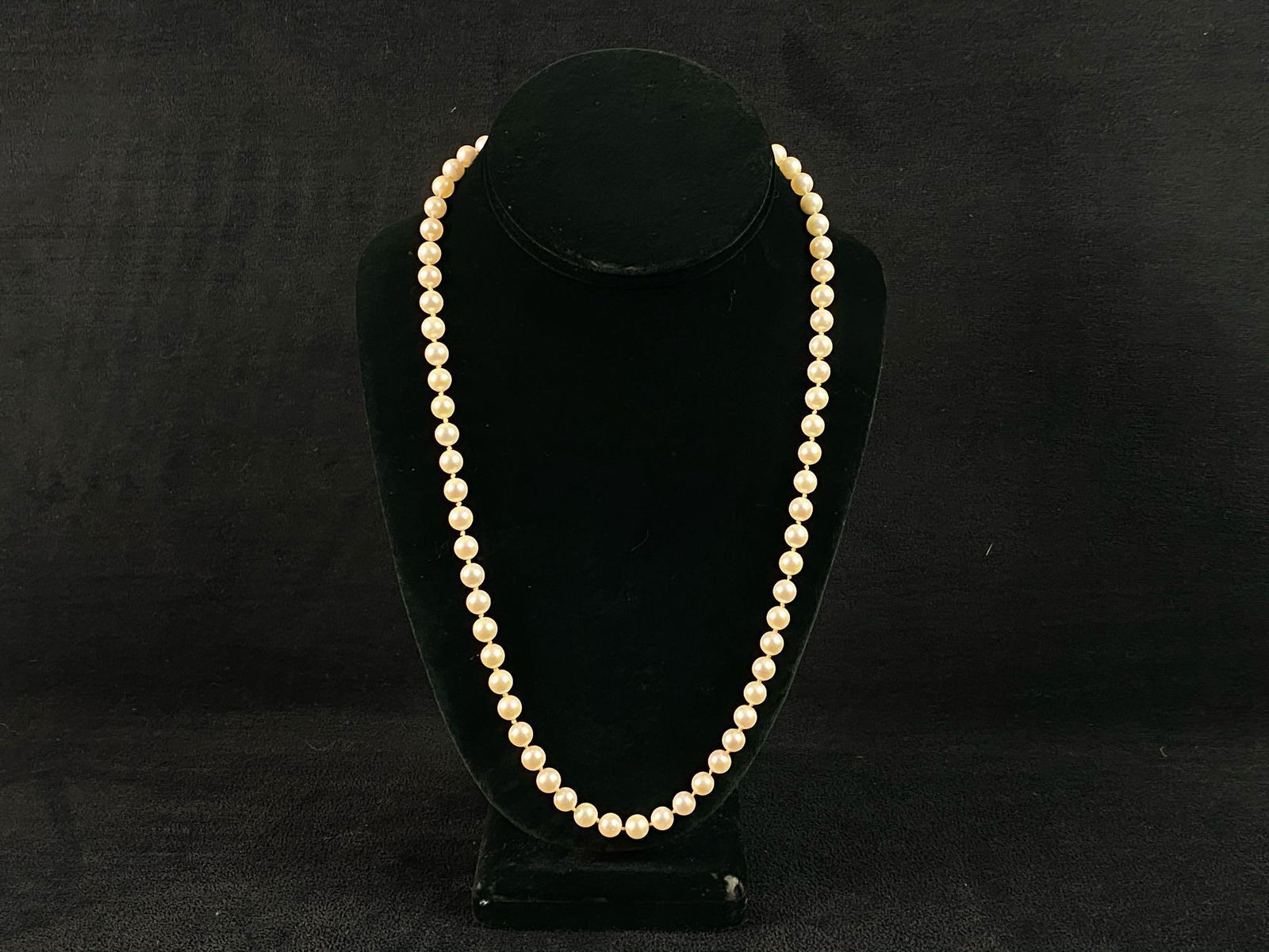 Fine Vintage 14K Hook Clasp 6mm Natural Cultured Pearl Necklace Strand (1 of 12)
