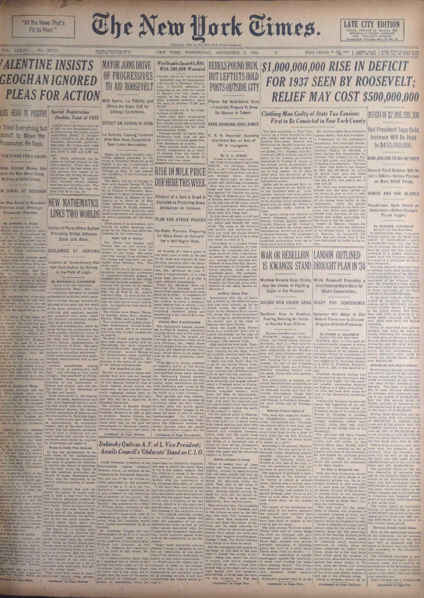 Vintage Bound New York Times Newspaper Sept 1 To 15 1938 (1 of 10)