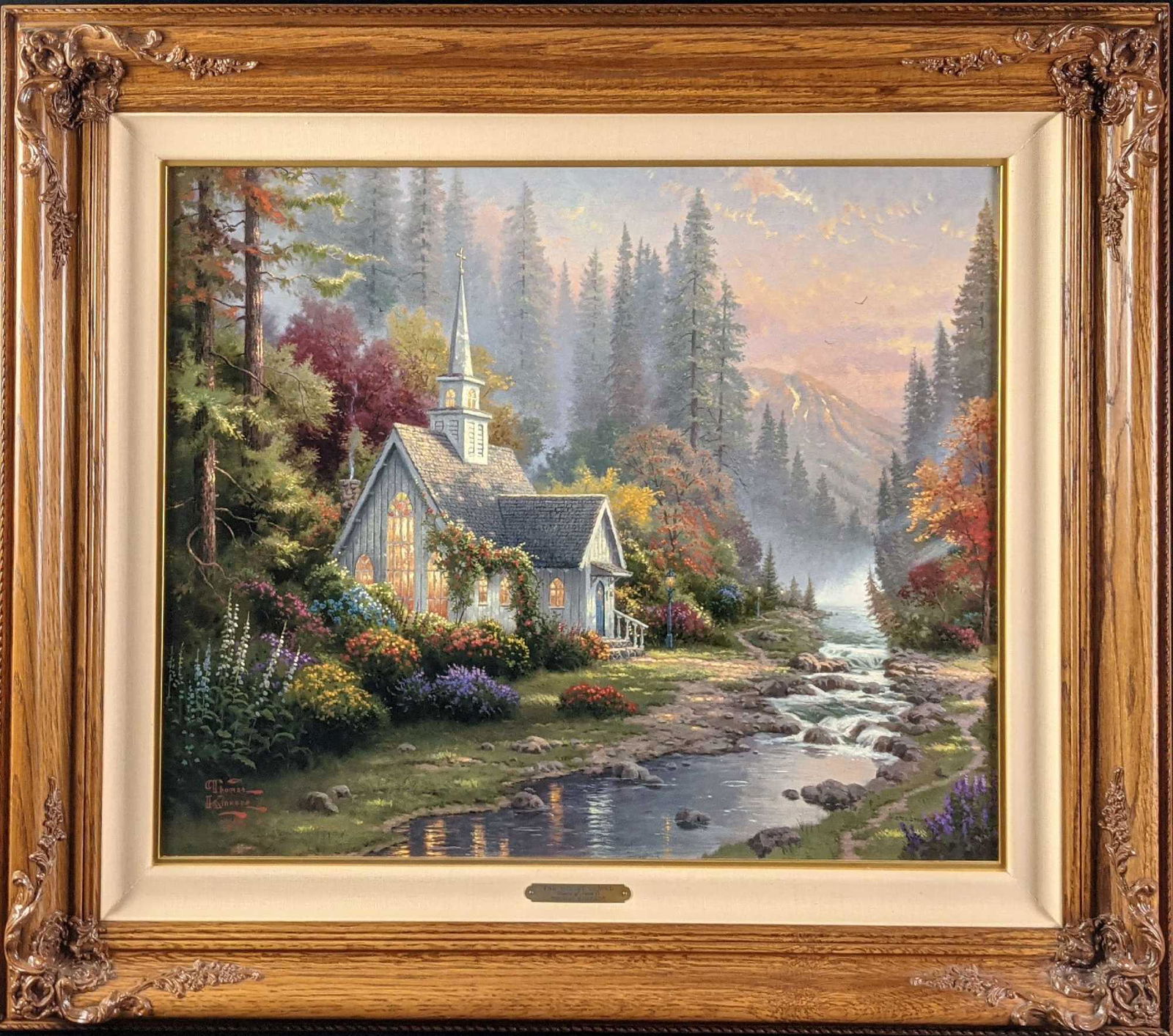 Signed & Numbed Thomas Kinkade Forest Chapel Sold Out (1 of 10)