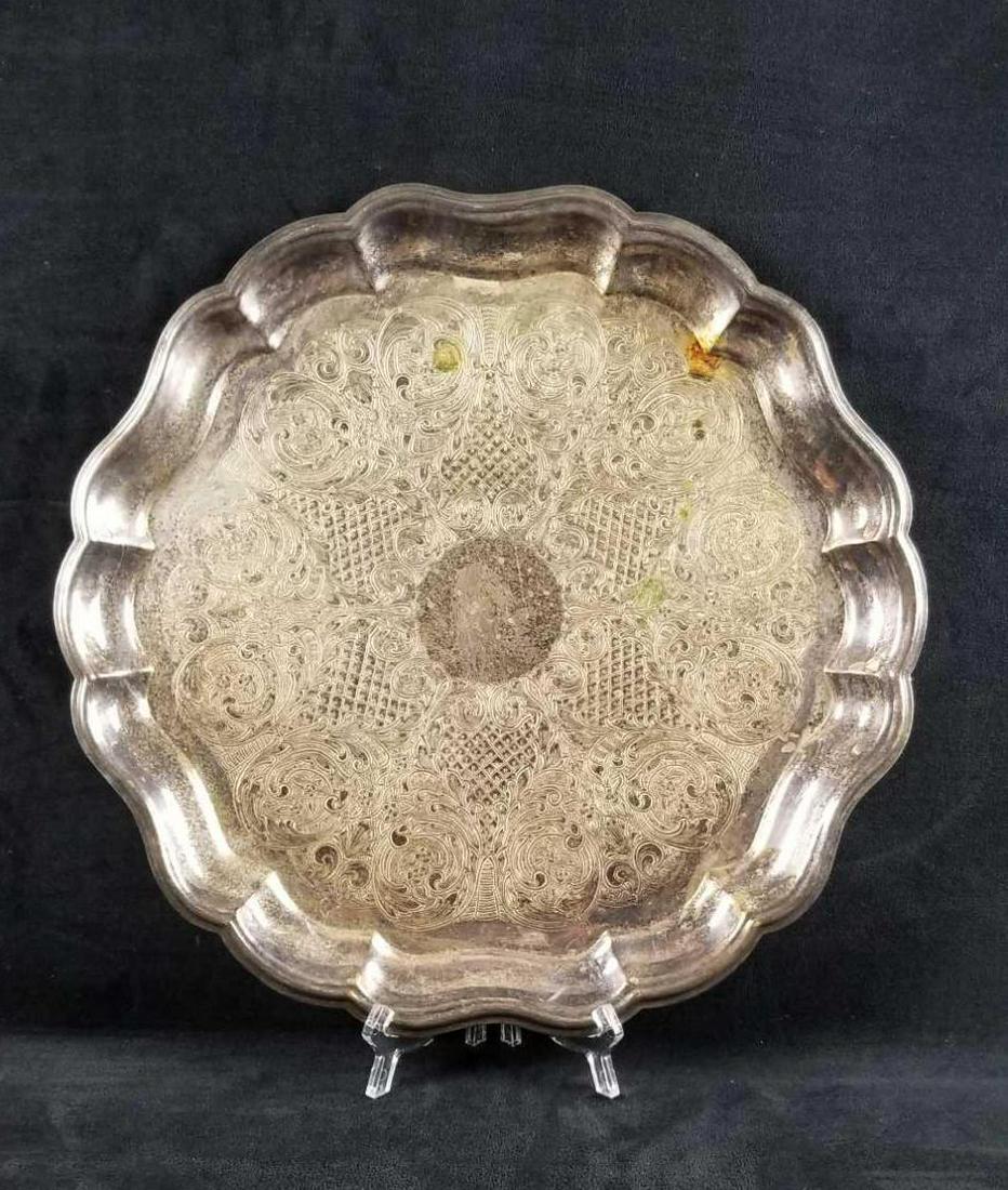 Scalloped Wallace Silver Plated Serving Tray Hollowware (1 of 6)