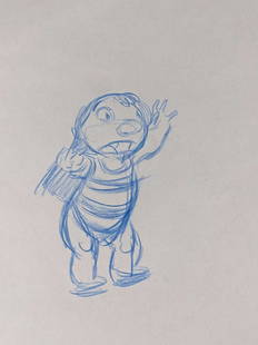 Original Disney Artist Drawn Lilo And Stitch Production Sketch Yikes!: Here is an original sketch from an (unknown) Disney artist of Lilo from Lilo & Stich. We are not sure if it's from the movie series or the TV series. This was acquired from a long-time Disney employee