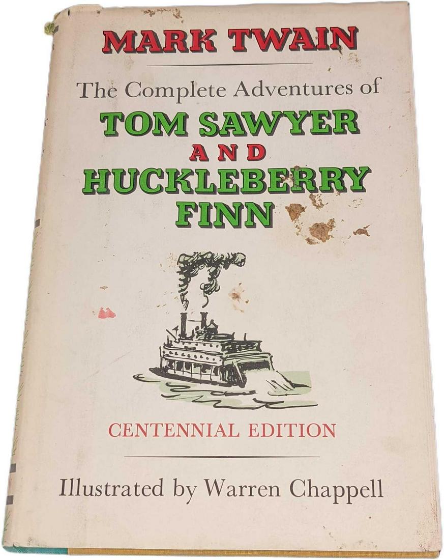 Tom Sawyer & Huckleberry Finn Centennial Edition Hardcover: The Complete Adventures Of Tom Sawyer & Huckleberry Finn By Mark Twain. Centennial Edition. This was published by Harper & Row (New York) in 1978. The book is approx 6 1/2" x 1" x 9 1/2" and it weighs