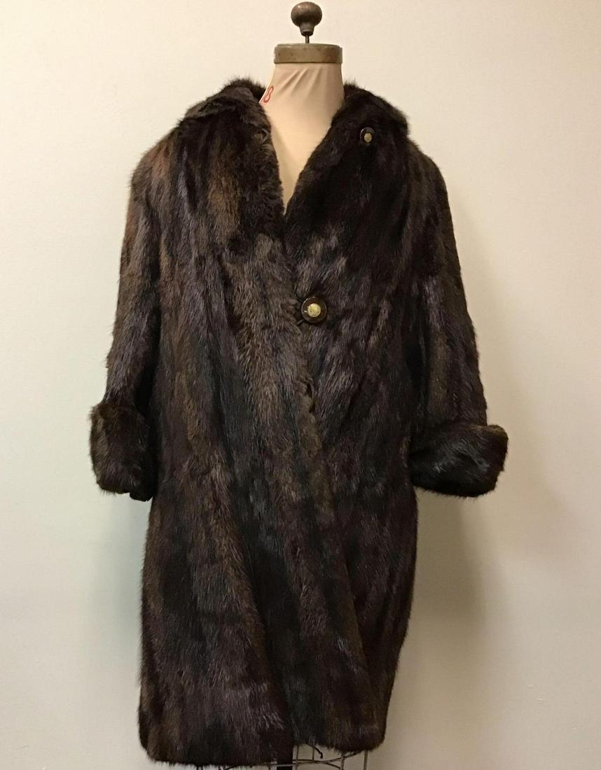 Brown Muskrat Fur Coat Ernie Ford Furrier (1 of 9)