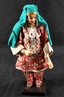 Vintage Brumfield Lady Doll Nepalese Dress: Vintage Brumfield Lady Doll Wearing A Traditional Nepalese Dress. This is marked Brumfield, which could be a well known Seattle doll-maker named Elizabeth Brumfield. Face, legs, and arm are