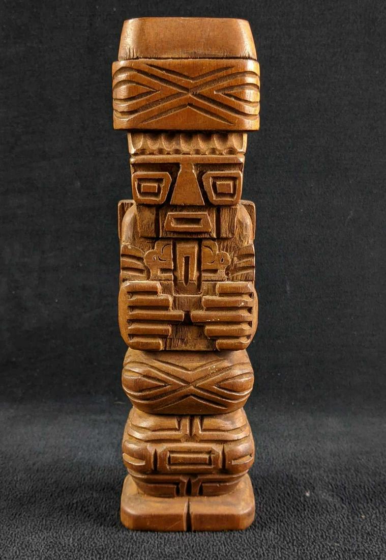 Wood Carved Tiwanaku Monolith (1 of 6)