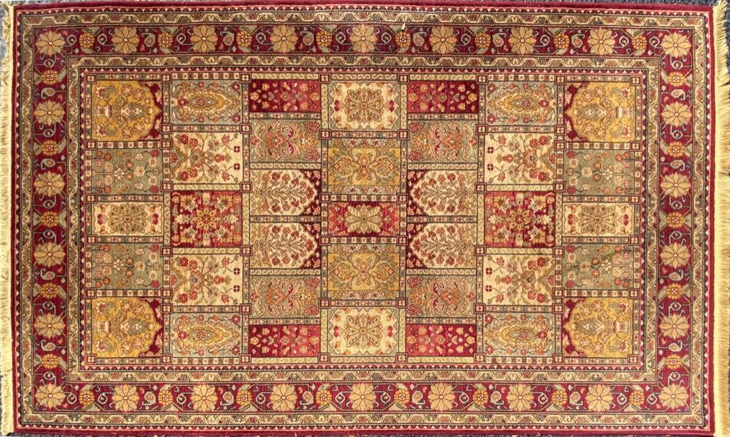 Karastan Antique Legends Area Rug: Karastan Antique Legends Area Rug Inspired by antique rug designs and craftsmanship, this rug was woven in the United States out of wool from New Zealand. Features a red design with floral and geometr