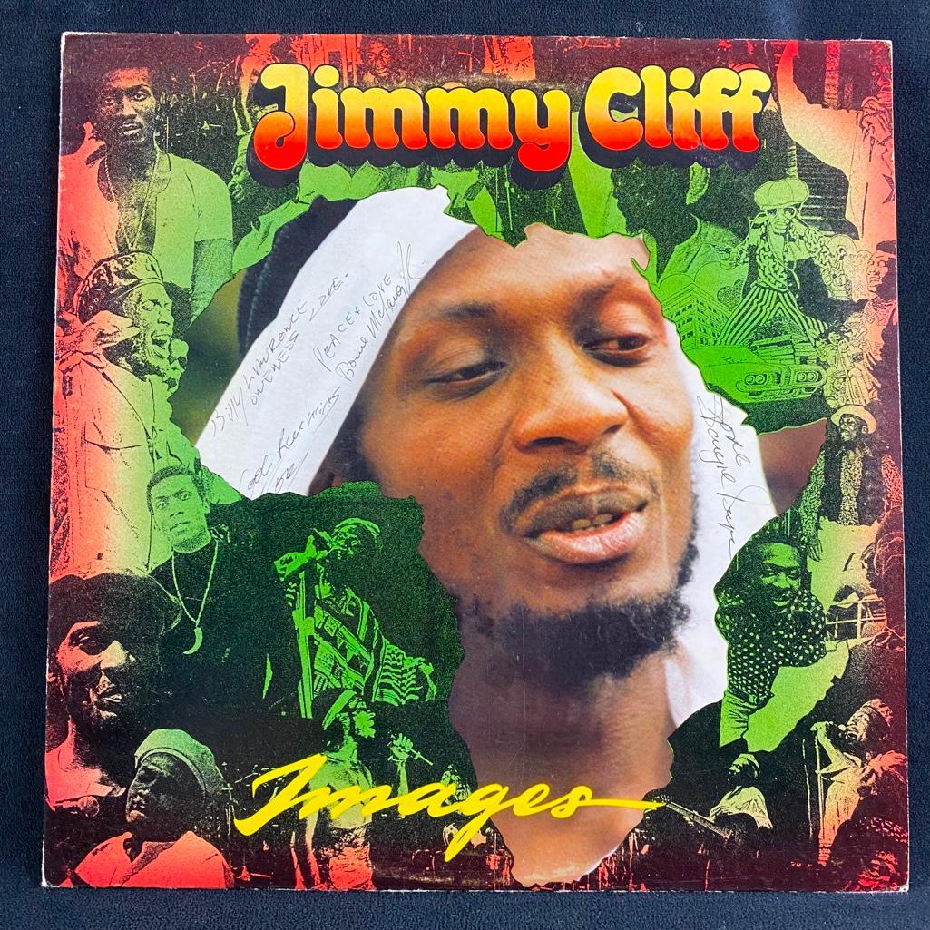 Jimmy Cliff "Images" Vinyl Band Signed: Jimmy Cliff "Images" Vinyl Band Signed Images by Jimmy Cliff, from the first American pressing of the album. The album cover appears to be signed by members of the band (Cliff's backing band on the al