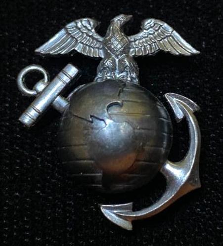 Sterling Silver US Marine Corps Screwback Emblem (1 of 4)