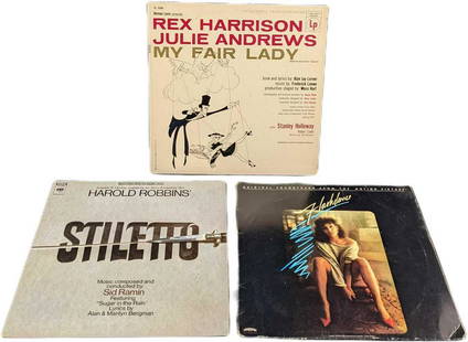 Soundtrack LP Records Flashdance My Fair Lady Stiletto: This lot includes: (1) Flashdance: The Original Soundtrack From The Motion Picture. This was released by Casablanca Records in 1983. (1) Selections From The Soundtrack: Stiletto. This was released by