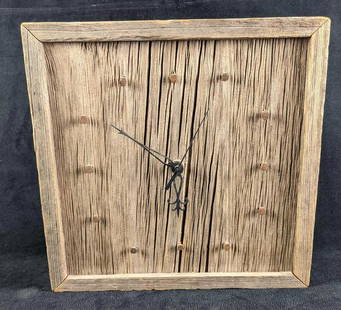 Rustic Handmade Wooden Wall Clock: Rustic Handmade Wooden Wall Clock This handmade wooden clock is a beautiful rustic numbered limited edition piece. The artist made this clock to order. The artist carved his name on the back, Skip