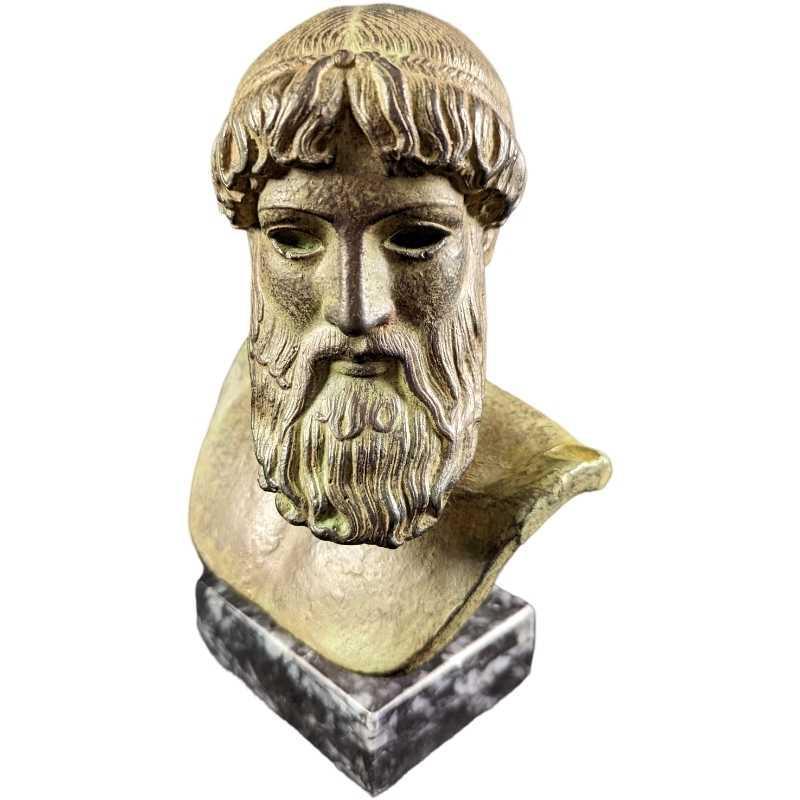 Greek God Poseidon Bust Marble Base Mythology (1 of 7)