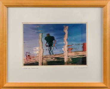 Framed M R Smilack Photo Man Of Menemsha X1