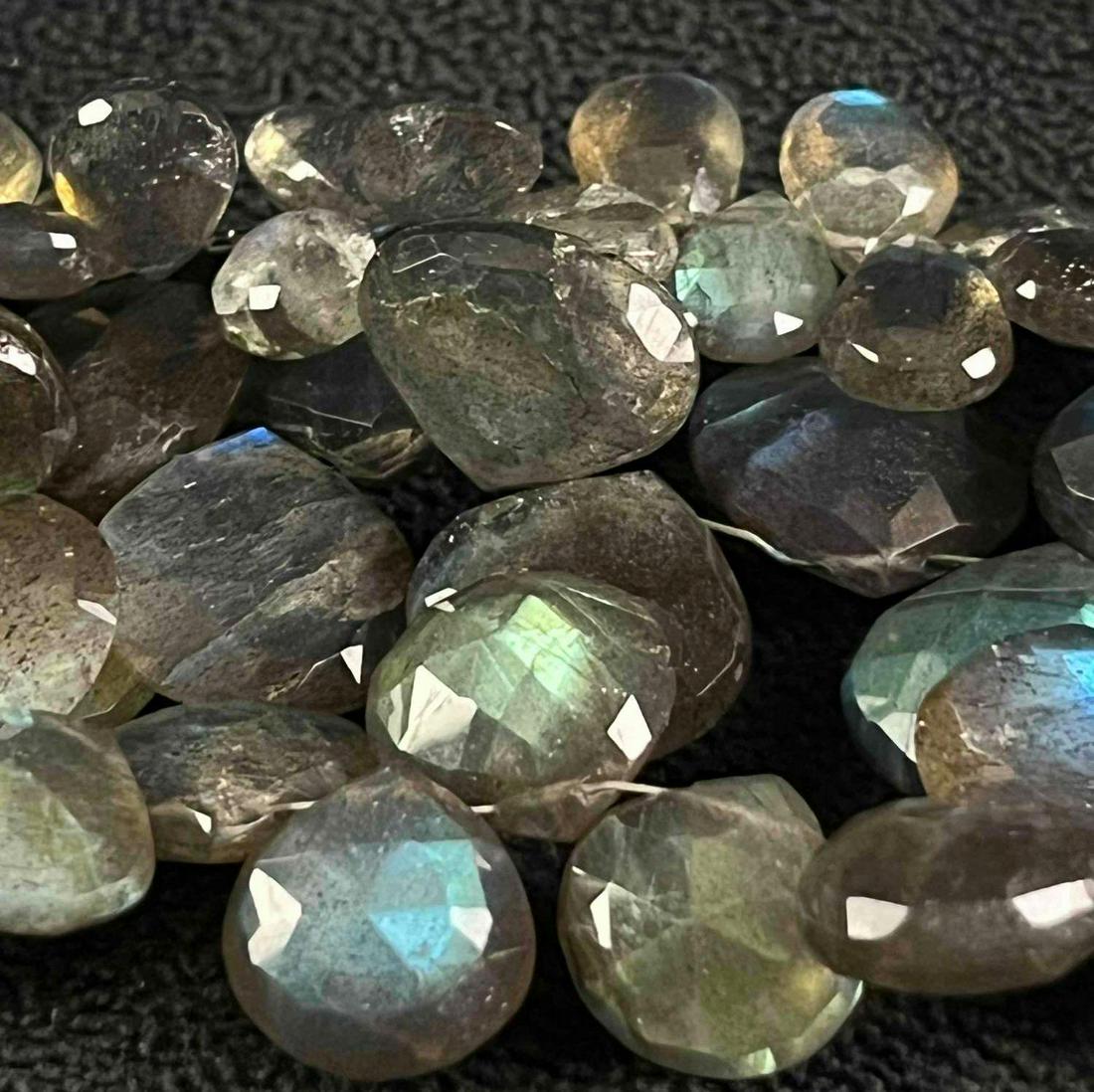 Labradorite Faceted Teardrop Cut Beads Gemstones (1 of 6)