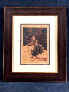 Hawaiian Koa Wood Print Native Dancer: This lot includes: (1) Hawaiian Koa Wood Print Native Dancer Condition is used and see photographs for additional details. This wood print depicts a native Hawaiian dancer. The reverse of the framed