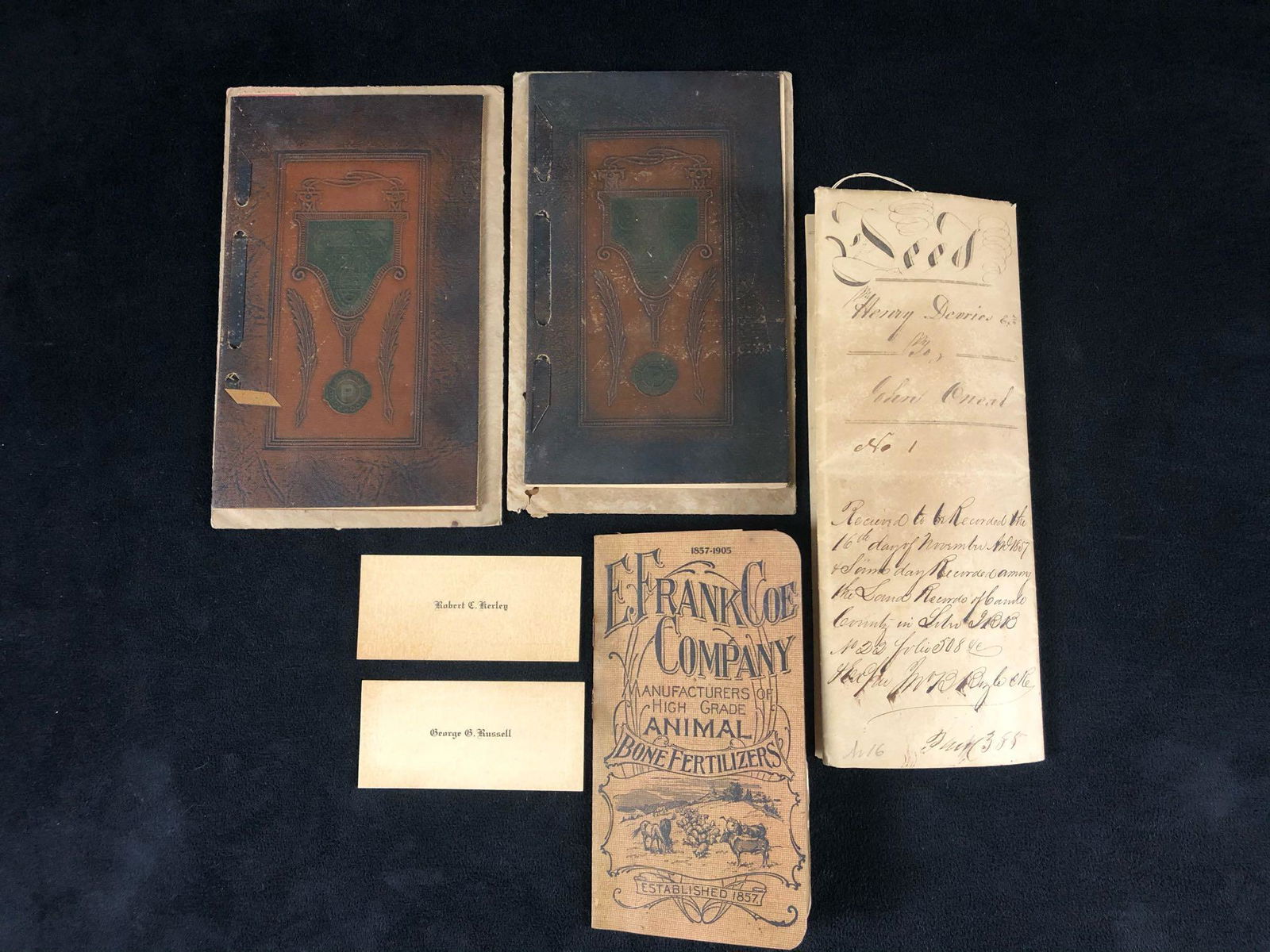 Antique Lot Of Documents Land Deed - Graduation Announcements - Advertising (1 of 13)