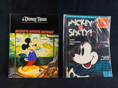 2 "Mickey's Birthday" Issue Disney News Magazines: 2 "Mickey's Birthday" Issue Disney News Magazines Two Disney News magazines, one from 1978 to celebrate Mickey Mouse's 50th birthday, and one from 1988 celebrating his 60th birthday. Both in good