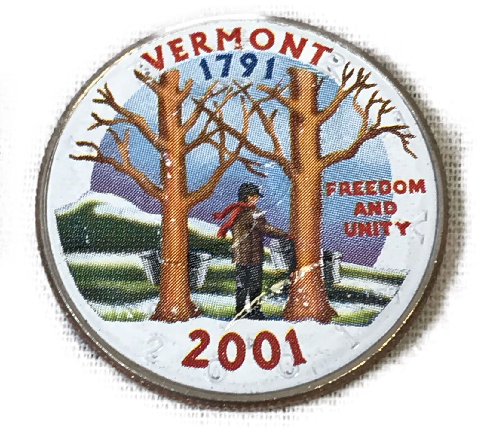 Unique Painted Collectible Coin Vermont (1 of 8)