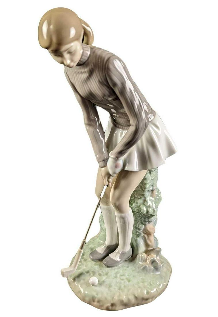 Retired Lladro Lady Golfer Porcelain Female Golfer (1 of 7)