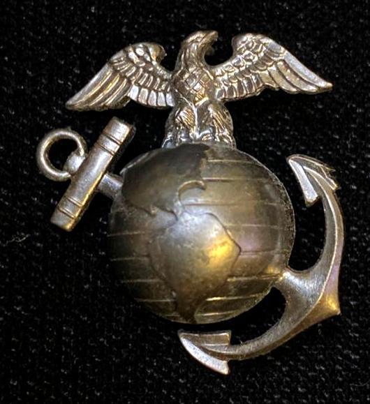 Sterling Silver US Marine Corps Screwback Emblem (1 of 4)