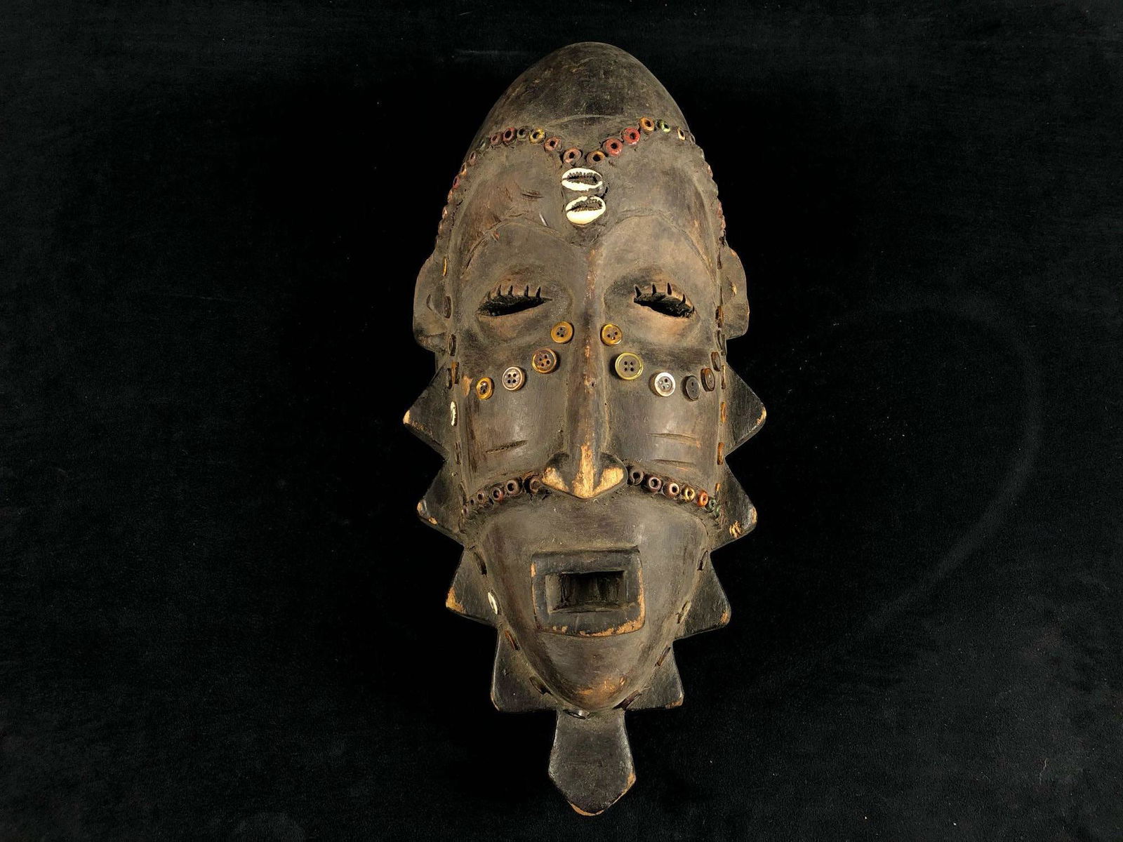 Vintage Authentic Massai Tribe Hand Carved Ceremonial Mask (1 of 6)