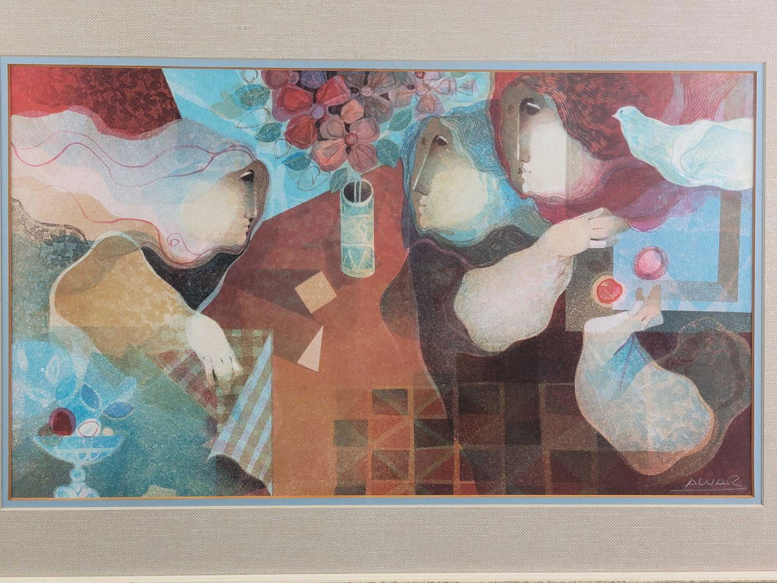 Interior Amb Flors Lithograph Signed by Alvar Sunol (1 of 10)