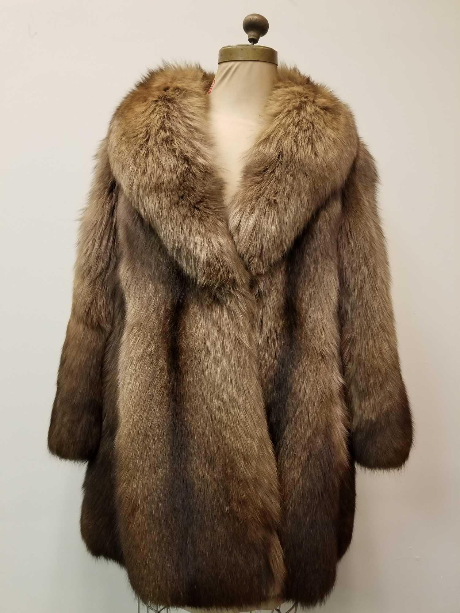 Brown Gradient Mid length Fox Fur Coat by E Rindi (1 of 7)