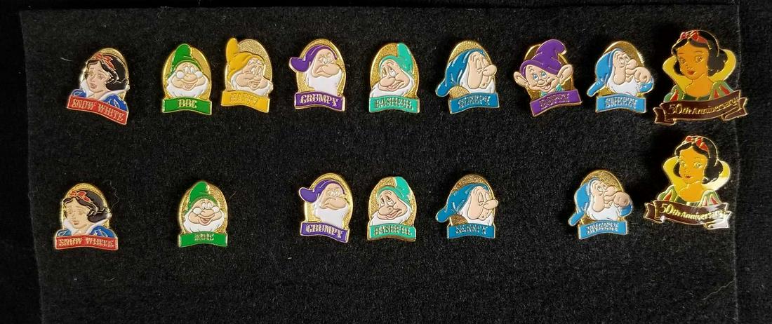 Disney Pins Snow White And The Seven Dwarfs Video Release 2001 Rare Lot Of 16: Lot includes: Two Snow White 2001 Video Release Pins Two Doc 2001 Video Release Pins One Happy 2001 Video Release Pin Two Grumpy 2001 Video Release Pins Two Bashful 2001 Video Release Pins One Dopey 2