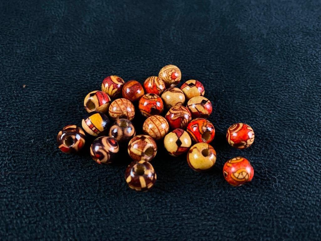 2 Packs of Round Wooden Painted Beads (1 of 4)