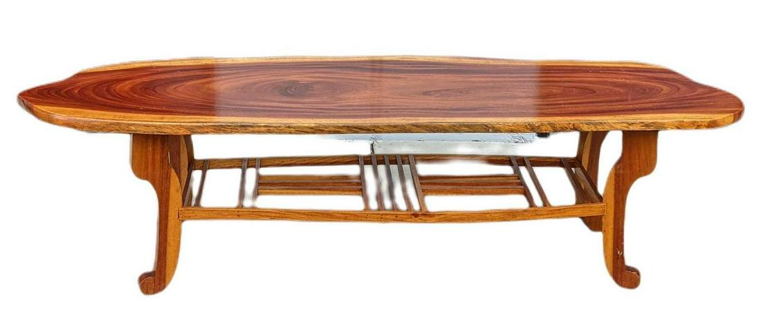 Vintage Vietnam Exotic Wood Slab Cocktail Table (1 of 9)