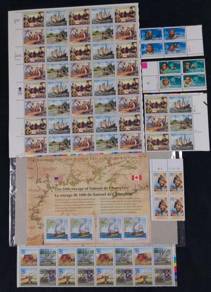 USA Postal Stamps History Of Exploration & Travel (1 of 6)